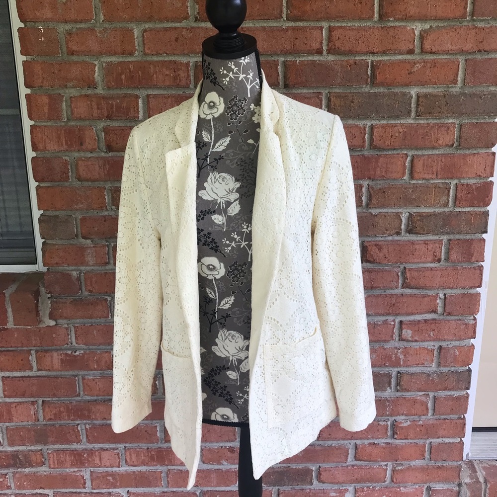 Cream laced blazer